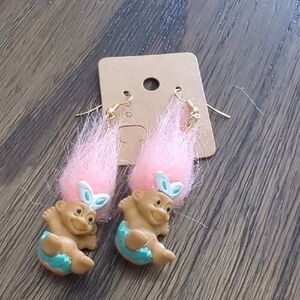 Vintage small Russ Easter Troll Earrings